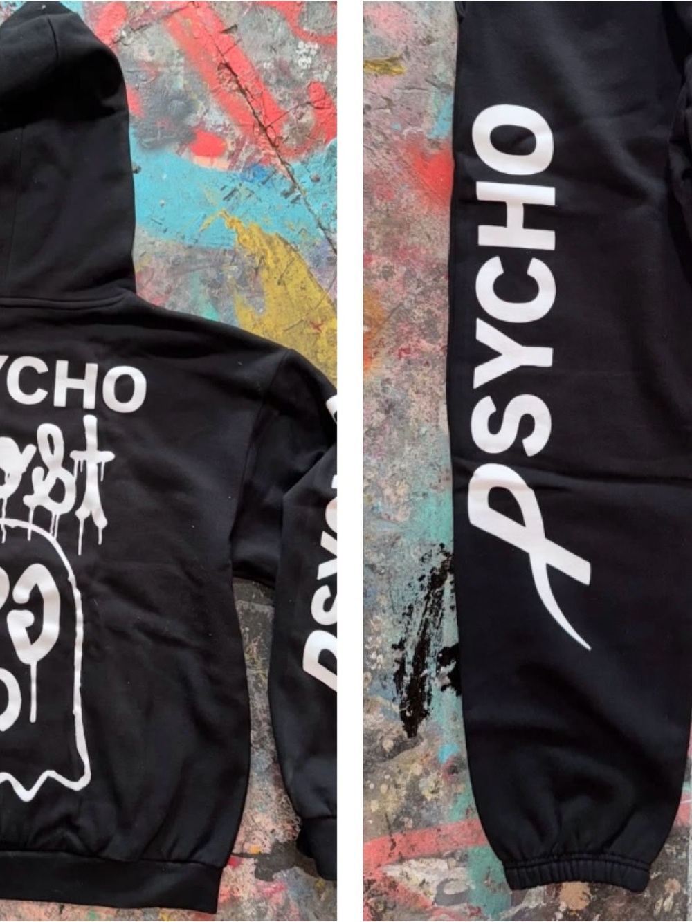 PSYCHWORLD Psycho Ghost Sweatsuit Hoodie and Sweatpants ( Joggers ) Size Large
